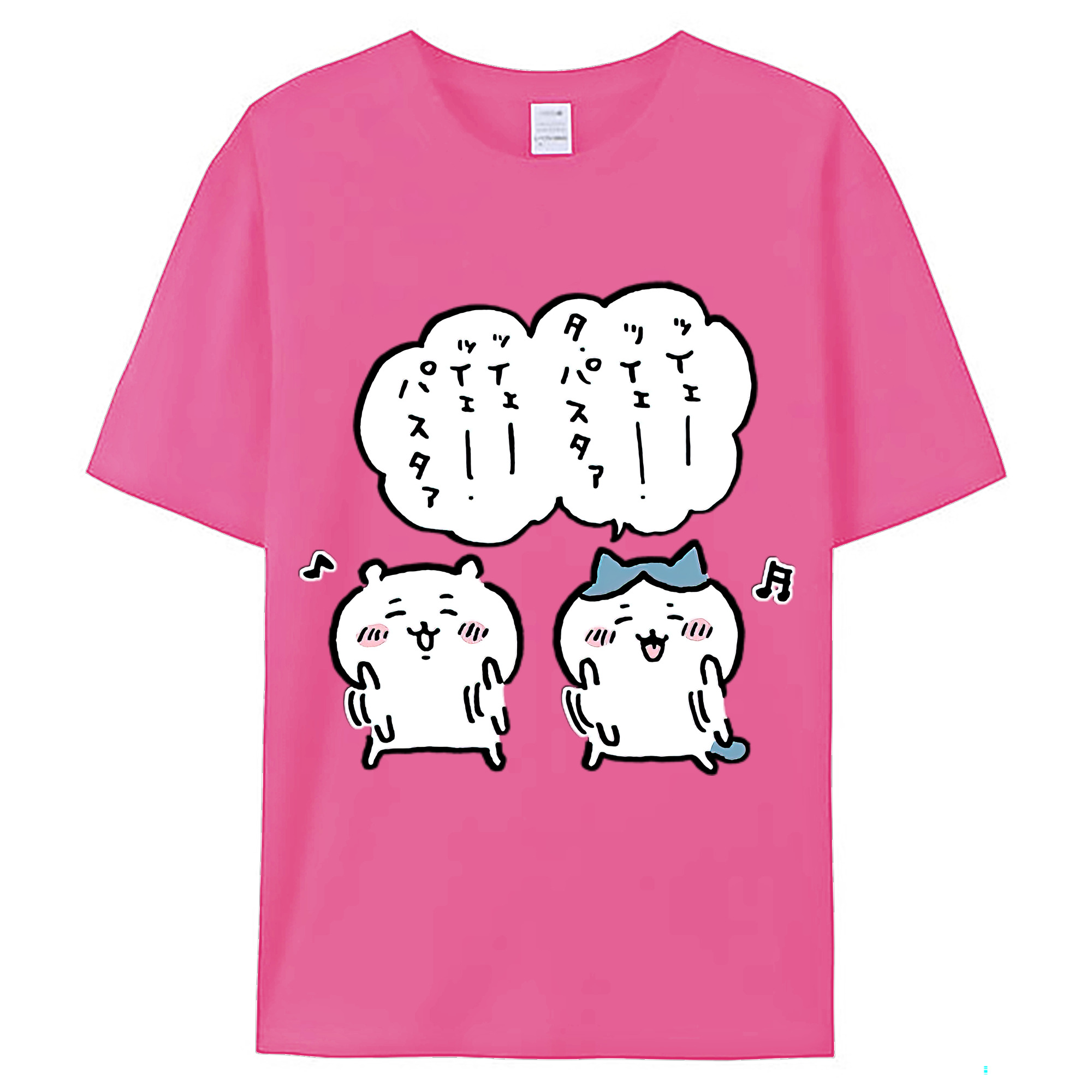 （画像用） ちいかわ ハチワレ Chii-kawa hachiware レディースカジュアルプリントTシャツ（綿100％）